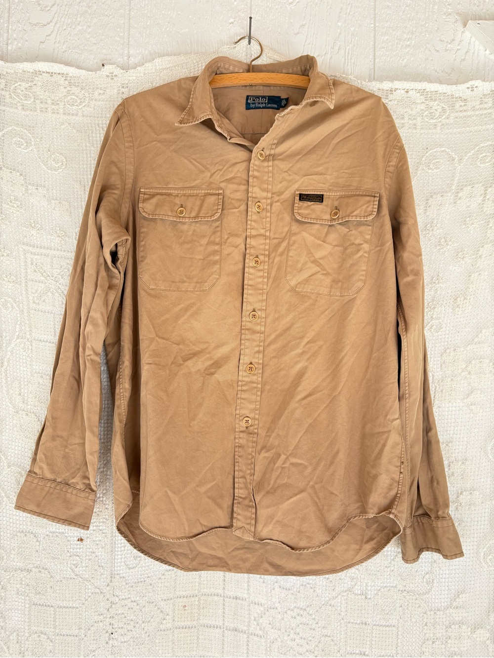 Polo by Ralph Lauren Men's Tan Button-Down Work Shirt